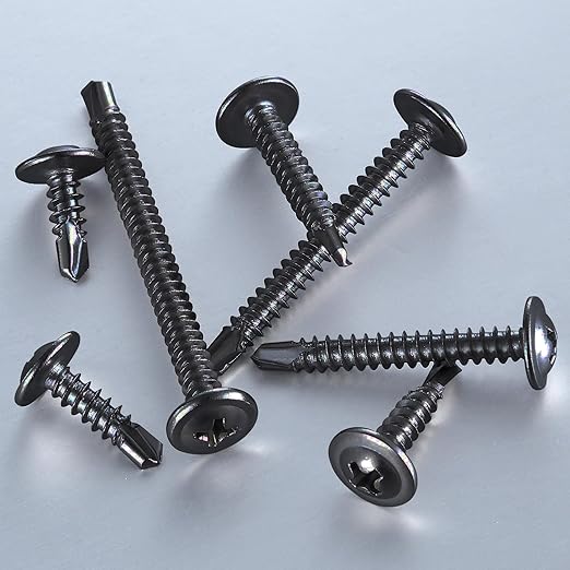 (350Pcs)#8횞5/8??for Sheet Metal Self-Tapping Screws 410 Black Stainless Steel Truss Head High-Strength Quick Tapping