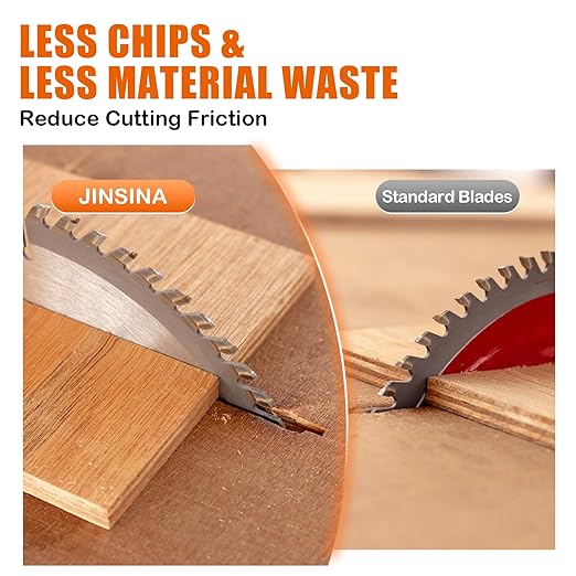 7-1/4” Circular Saw Blade for Wood, 24T TCT Cutting Blade, Fine Finish Crosscut Angled Bevels Framing Ripping for Plywood, Melamine, Oak, Pine, Laminate, Chipboard, 5/8"