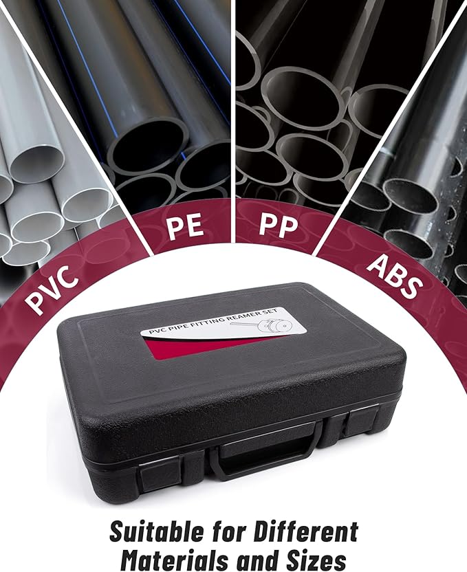 Pipe Reamer with 1-쩍-Inch Head Aluminum Fitting Saver, Socket Saver For SCH40, ABS Pipe, Water Lines