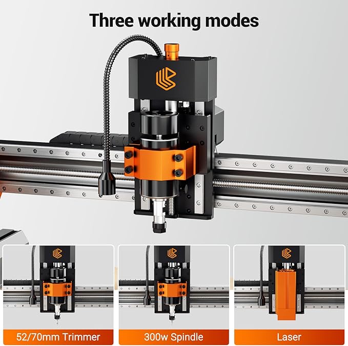 Artsian 01 CNC Router Machine 300W Spindle Power, 0.01mm Precision, 4-Axis Intelligent Controller, 420횞420mm Workspace, Aluminum, Brass, Wood, Plastic, PCB Professional Desktop CNC Engraver