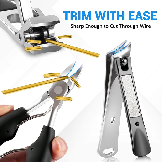 2026 Toenail Clippers for Seniors Thick Toenails, Angled Head Large Toe Nail Clippers for Thick Nails for Men, Heavy Duty Ingrown Toenail Clippers, Long Handle Slanted Nail Clippers Wide Jaw