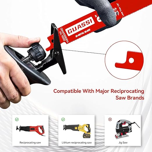 15 Pack 9 inch 20/24 TPI Reciprocating Saw Blade, Bi-Metal Sawzall Blades for Less 1/8" Thin Metal, PVC Nails Screw Soft Metals Steel Pipe, Longer Life Faster Smooth Cutting Speed, for Diablo DS0920BF