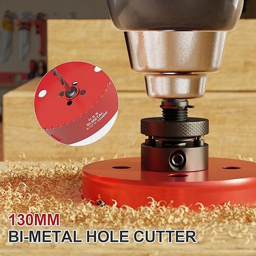 5-1/8" (130mm) Bi-Metal M42 High Speed Steel Hole Saw with Pilot Drill Bit, Smooth Cutting Edge for PVC, Drywall, Wood, Plastic, Gypsum Board, Rubber, Thin Metal