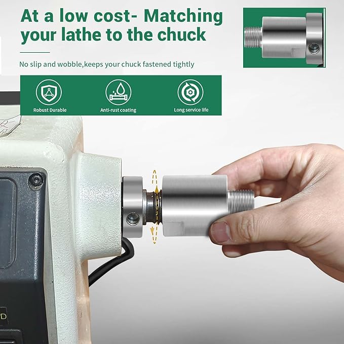 Lathe Headstock Spindle Adapter,Converts 1" x 8TPI to 3/4" x 16TPI for Woodworking Lathe