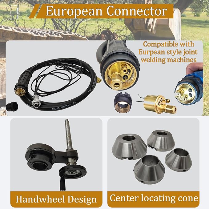 TECHTONGDA 110V 2 in1 Portable Line Boring and Welding Machine with 110V 70T Hydraulic Crawler Pin Pressing Machine, European Connector, Chain Press Machine, for Excavators, Loaders Chain Repairing