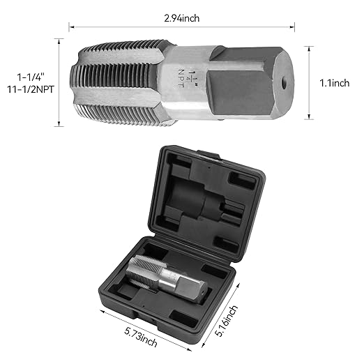 HFS(R)1-1/4"NPT Pipe Tap竊똂arbon Steel Pipe Threading Tools with Storage Case for Industrial/Plumbing/Auto Repair DIY Thread cutting tools