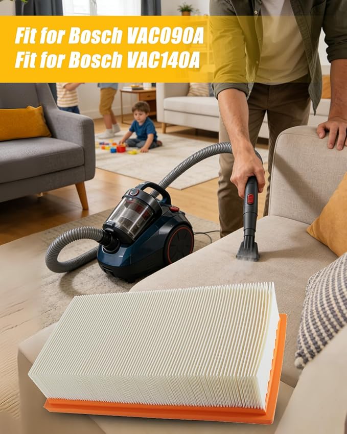 Flat Filter Fit for Bosch VAC090 VAC140 Series Dust Extractor Replace VF130H, Vacuum Filter Only for Dry Dust