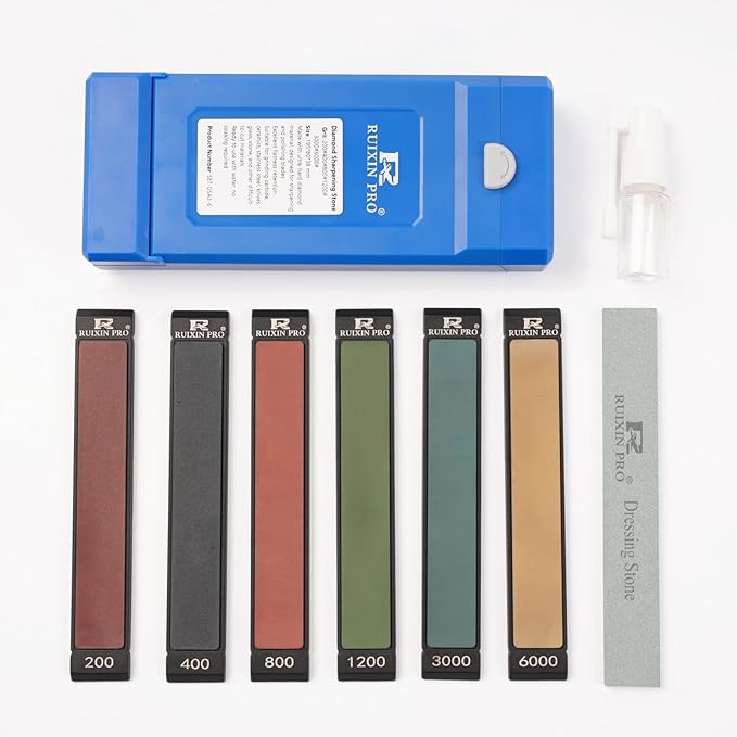 6PCS Diamond Sharpening Stones, #200#400#800#1200#3000#6000 Grit for RUIXIN PRO RX-008 RX-009 Knife Sharpening Fixed-Angle Kit, Professional Whetstone Kit for Kitchen Outdoor