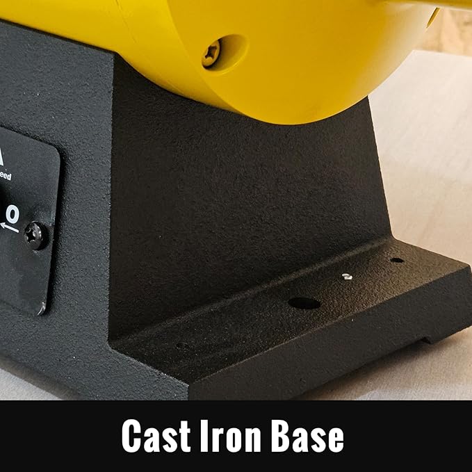 10 Inch Bench Buffer Polisher, Dual Speed 1750/3450RPM Electric Buffing Machine with Heavy Duty Cast Iron Based for Jewelry, Metal, Rock, Wood, Garage, Workshop