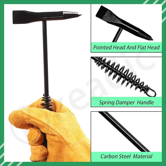 Keadic Welding Slag Removal Tool Set - Includes Chipping Hammer and Gloves for Splatter Removal, Rust Cleaning