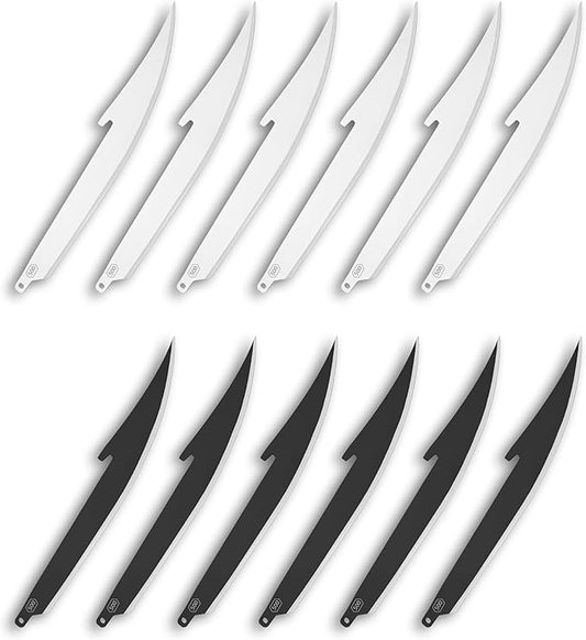OUTDOOR EDGE 5" Replacable Combo Blade Pack - 6 Stainless Boning/Fillet & 6 Black Boning/Fillet Blades, Great for Boning and Filleting Fish & Deer