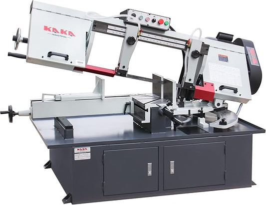 KAKA INDUSTRIAL Metal Band Saw,10.2 inch x16.9 inch Dual Miter Metal Cutting Band Saw Machine, 2HP Hydraulic,60° Right/45° Left Swivel, 4-Speed Control,For Beams, Pipes and Structural Steel BS-1018T