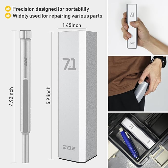 Precision screwdriver set,71 in 1 small screwdriver set with case and magnetizer,Mini magnetic screwdriver set for Tablets,PC,phones,Watches,Toys,Cameras,Eye glass repairing kit,mini tool kit