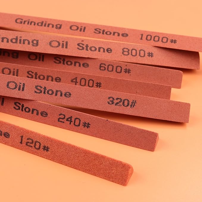 Sharpening Stone Set,16pcs Triangle Sanding Sticks Knife Whetstone Set White Corundum Oil Stone for Knife,Most Bladed&Moldel-120#,240#,320#, 400#,600#,800#,1000#,1200#