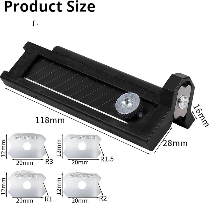 Adjustable chamfering edge trimmer with trimmer, integrated utility blade and carbide tip, main body made of aluminum alloy, suitable for wood, hand planing