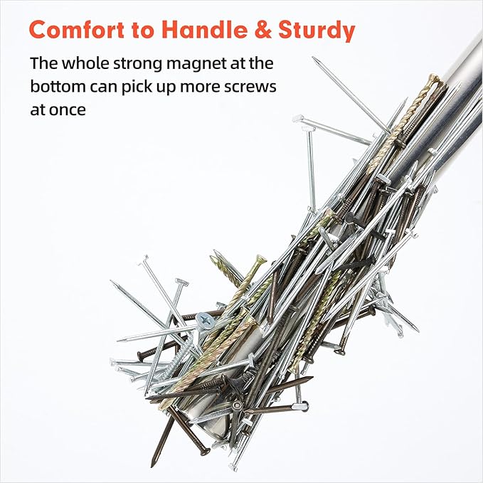 Magnetic Pickup Tool That Can Safely Retrieve Nails, Screws, and Metal Objects Through Sturdy Objects, and Clean Iron Filings (15 inches)
