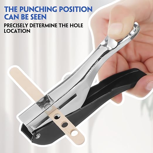 3 Pack Single Hole Punch Large Hole Punch 1/4 5/16 3/8 Inch Heavy Duty Hole Puncher Paper Punch Portable Hand Held Punch for Paper Cards Plastic Cardboard