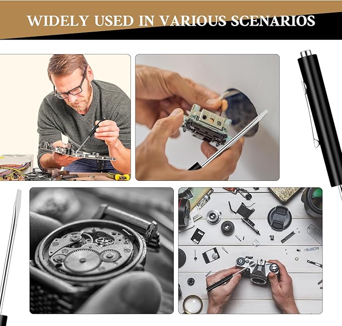 36 Pieces Pocket Screwdriver Mini Tops and Pocket Clips Magnetic Slotted Small Screw Driver with a Single Blade Head for Mechanical, Electrician(Black)