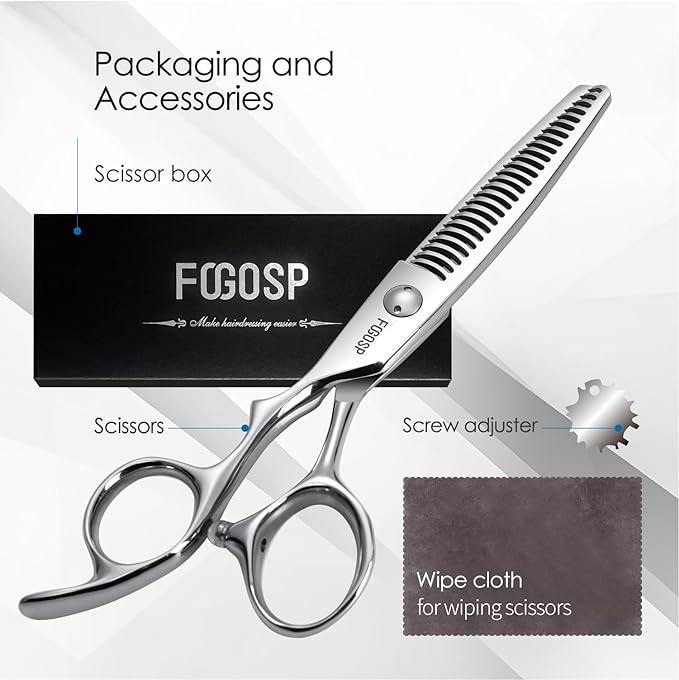 Left Handed Hair Thinning Scissors 6??Professional Barber Scissor Japan VG10 CNC Ultra-Precise Cuts, Razor Sharp Blades 25 Teeth Thinner Hair Shears for Women & Men 20% Thinning Rate