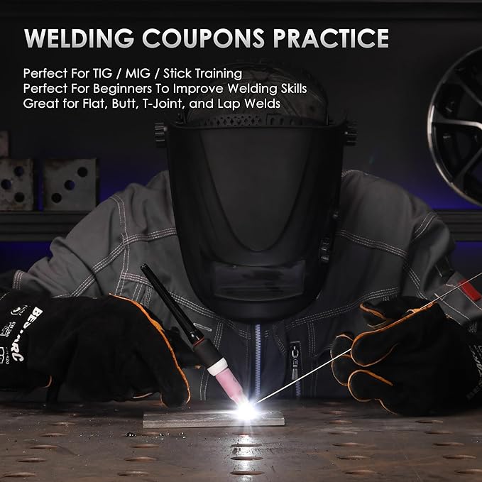 bestarc Welding Coupons, 2횞4" Mild Steel Welding Kit, 11 Gauge Welding Plate DIY Cuboid, Welding Practice for MIG TIG Gas Arc Stick and Wirefeed (20 PCS)