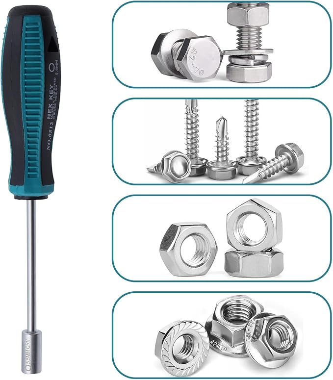 5.5mm Hex Nut Screwdriver Socket Driver Hex Nut Key Wrench Screwdriver - Pack of 2
