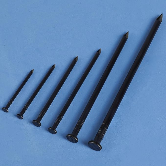 1 inch Hardware Nails, (634pcs) 1 lbs Black Nails, Nails for Hanging Pictures, Small Nails, Wall Nails, Wood Nails