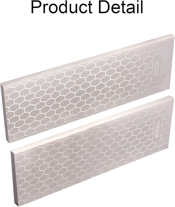 S SATC Diamond Sharpening Stone 2 Side Grit 400/1000 Diamond Plate Honing Stone 8-inch Hone Sharpener White
