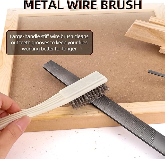 Metal File Set,46PCS Metal Files for Steel,4PCS Large File Woodworking Wood Files Set 14PCS Needle for Works Tools