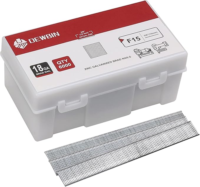 18 Gauge Brad Nails, 6000 Counts 5/8-inch 18 GA Brad Nails, Galvanized Nails for Nail Gun, Finishing Nail Gun Nails for Pneumatic, Electric Brad Nailer Gun