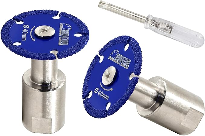 SHDIATOOL Diamond Metal Cutting Saw Blade, 1-9/16-Inch/40mm Mini Circular Saw Disc,Cut-off Wheel for Steel Tube Iron Rebar with 5/8" Flange(2 of Pack)