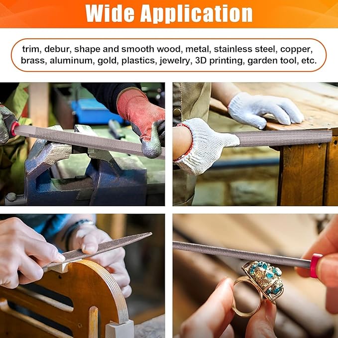 Greywolf 35 piece file set, metal files, premium T12 carbon steel flat, half-round, round, and triangular tips, plus 14 fine sanding tools and 16 sheets of sandpaper for metalworking and woodworking