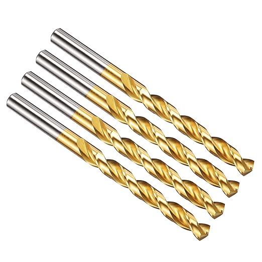 PATIKIL 9mm Drill Bit, M42 8% Cobalt High-Speed Steel Jobber Straight Shank 135° Titanium Nitride (TiN) Coated for Hard Metal Stainless Steel - 4 Pack