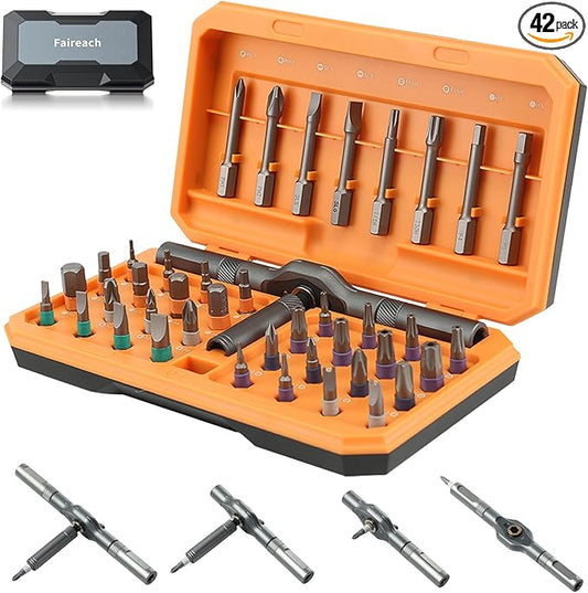 42 in 1 Magnetic Screwdriver Set, DIY Ratchet Screwdriver Set, Multi Bit Magnetic Drive Set with Detachable Ratchet Handle, Portable Compact Repair Tool Kit for Furniture Computer Bicycle