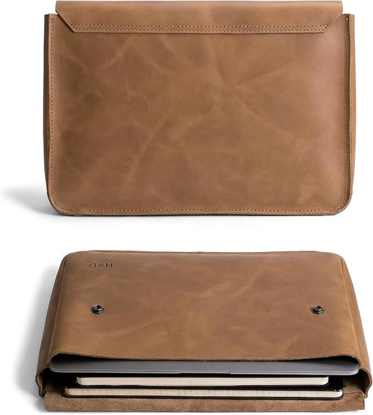 Hide & Drink, Vintage Folder Document Holder, File Case, A5 Binder, Envelope Portfolio, Full Grain Leather, Handmade, Single Malt Mahogany