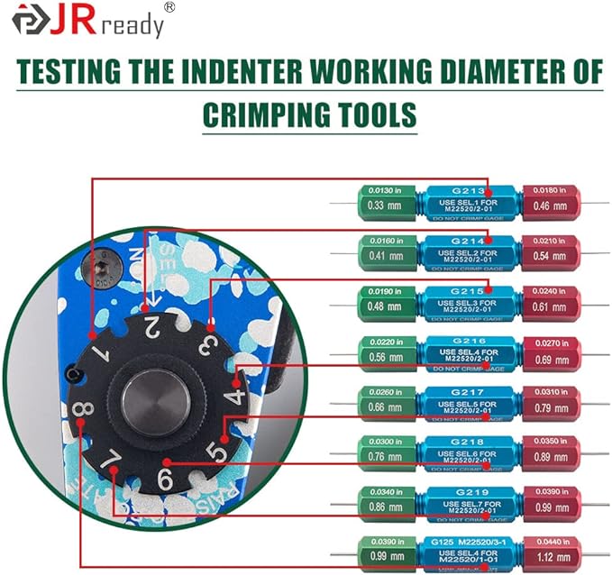 JRready NEW AS2 Adjustable Indent Crimp Tools M22520 2 01 Standard Aviation Crimper for Miniature and Sub-miniature Connectors 32 to 20 AWG wire harness