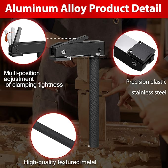 MFT-Style Hold-Down Clamps, Lengthened Bench Dogs for 3/4 Inch (19mm) Dog Holes, Aluminum Alloy Quick Clamps for Woodworking Benchtops