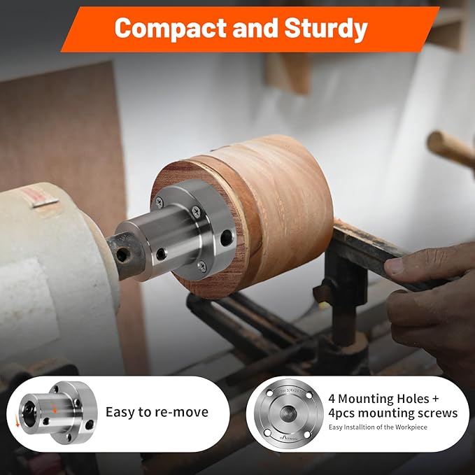 Wood Lathe Steel Faceplate 2" for 3/4" x 16TPI Spindle with Screwchuck