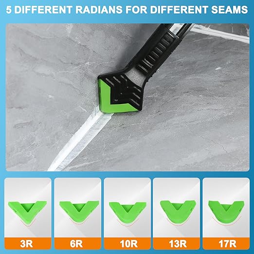 Silicone Caulking Tool,5 in1 caulk remover tool with Grout Scraper,caulking tool kit竊똀dhesive Residue Scraper Seam Repair Tool Kit for Kitchen Bathroom