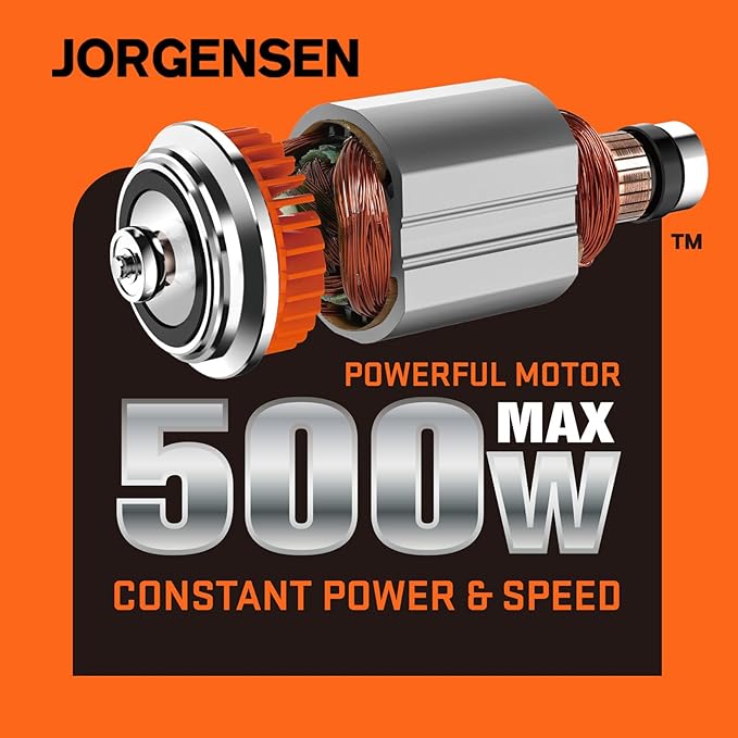 JORGENSEN Oscillating Tool 5째Oscillation Angle, 4 Amp Oscillating Multi Tools Saw, 7 Variable Speed with 16-piece Electric Multitool Blades & Carrying Bag - 70800