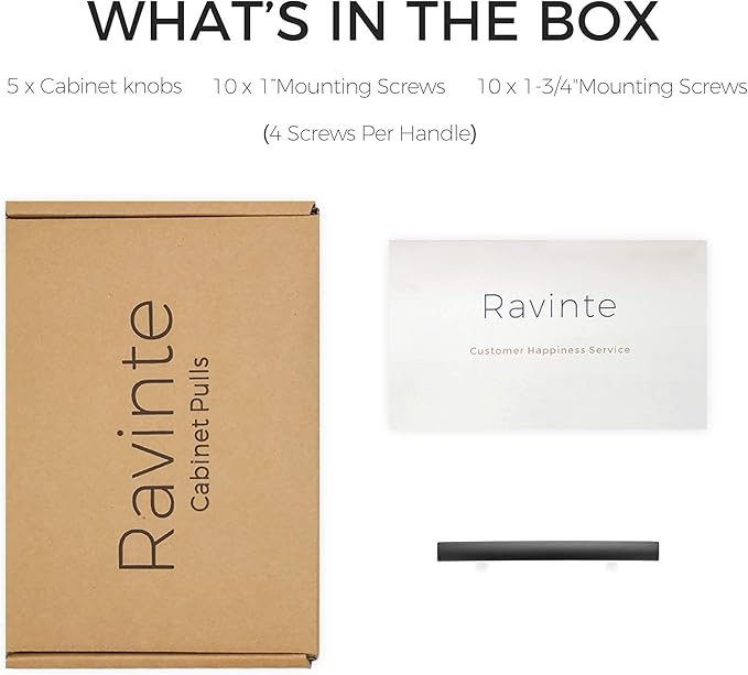 Ravinte 5 Pack | 5-3/16'' Curved Cabinet Pulls Matte Black Kitchen Drawer Pulls Arch Cabinet Handles 5-3/16?쒵ength, 3??Hole Center