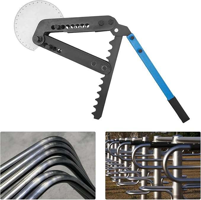 Tube and Pipe Bender Head 0-120째 Manual Pipe Bender with Multiple Adjustment Holes and Long Handle Tube Bender Replacement for Construction Machinery Decoration