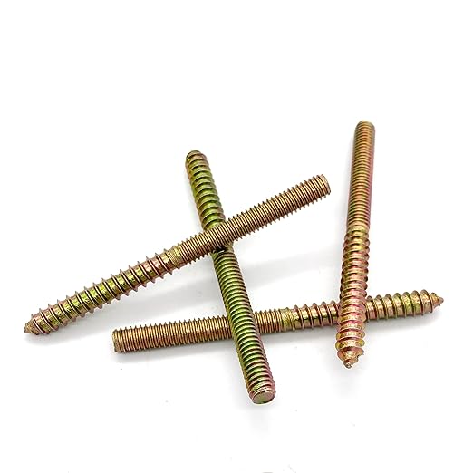 8 Pack 5/16-18 x 4 Inch Hanger Bolts 5/16-18" Double Headed Bolts 5/16 Wood Dowel Screw Self-Tapping Screw Hanger Bolts for Furniture Screws Double Screw Threaded Rods Bolt 100mm Length