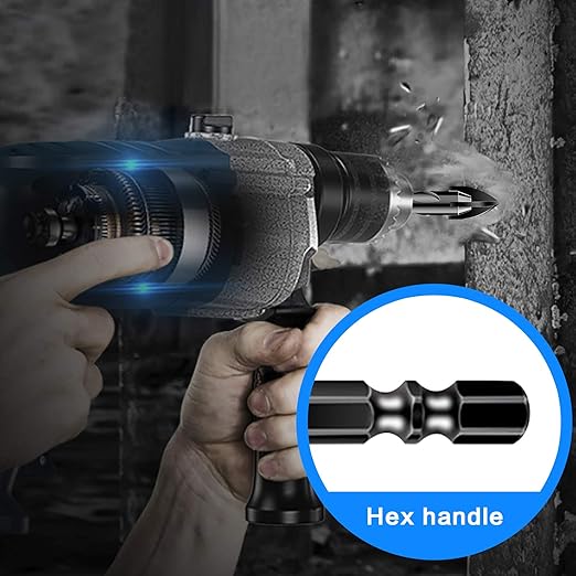 5 Pcs 9/16" Masonry Concrete Drill Bit Set for Tile Brick Glass Plastic Wood, Cross Tungsten Carbide Tip, Hex Shank, Work with Ceramic Porcelain Tile Wall Mirror Paver,9/16 Inch Drill Bits, 14mm