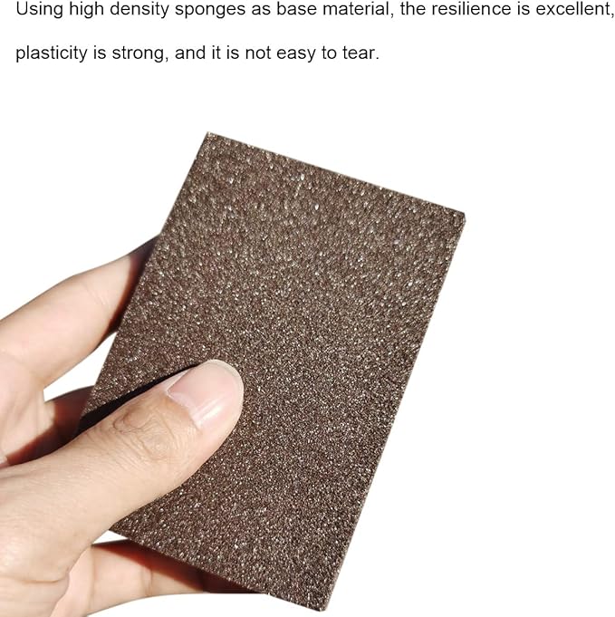 10 Pack 80 Grit Sanding Sponge, Washable and Reusable Sanding Blocks Great for Pot, Pan, Glass, Wood, Metal Sanding