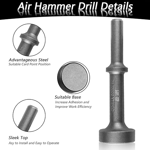 31982 Air Hammer Bits, 4-Inch Air Hammer, Black Coated Anti-Oxidation Air Hammer Attachments, Air Hammer Chisel to Help Remove Stuck and Frozen Nuts and Bolts