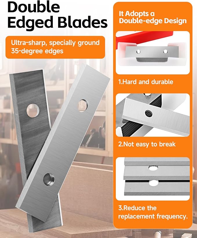 2" (50mm) Paint Scraper Carbide Blades, 10Pcs Double-Edged Reversible Replacement Tungsten Carbide Blades, Fit for Most Hand-Held Scrapers, for Paint, Glue and Concrete