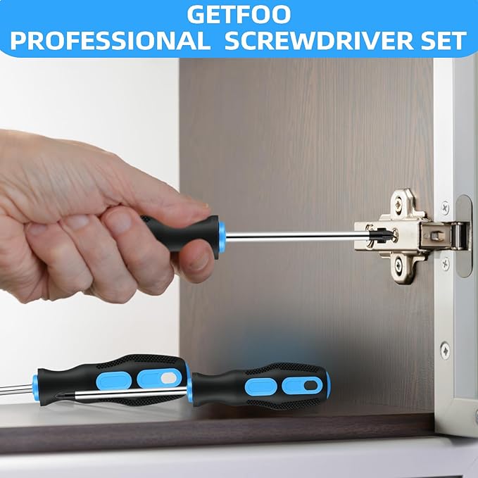 Magnetic Screwdriver Set - 7-Piece Cushion Grip Kit / 4 Phillips & 3 Flat Heads for Auto Repair, Electronics & Furniture Assembly | Holiday Gift for Mechanics & DIYers