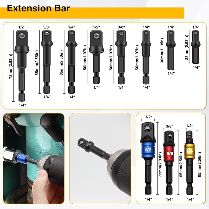 38Pcs Flexible Drill Bit Extension, 105째 Right Angle Drill, Bit Holder, Hex Socket Adapter, Bendable Drill Bit Extension, Bit Holder Extension Screwdriver Bit Kit