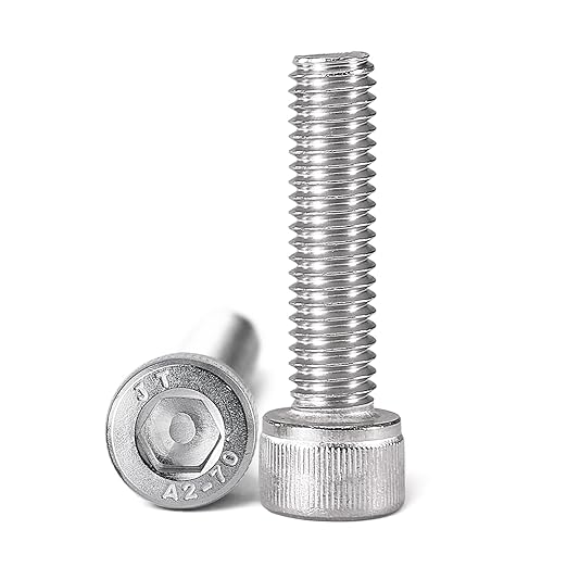 Cicidorai M5-0.8 x 12mm Socket Head Cap Screws Bolts, 304 Stainless Steel (A2-70), Allen Socket Drive, Bright Finish, Full Machine Threads, Quantity 100