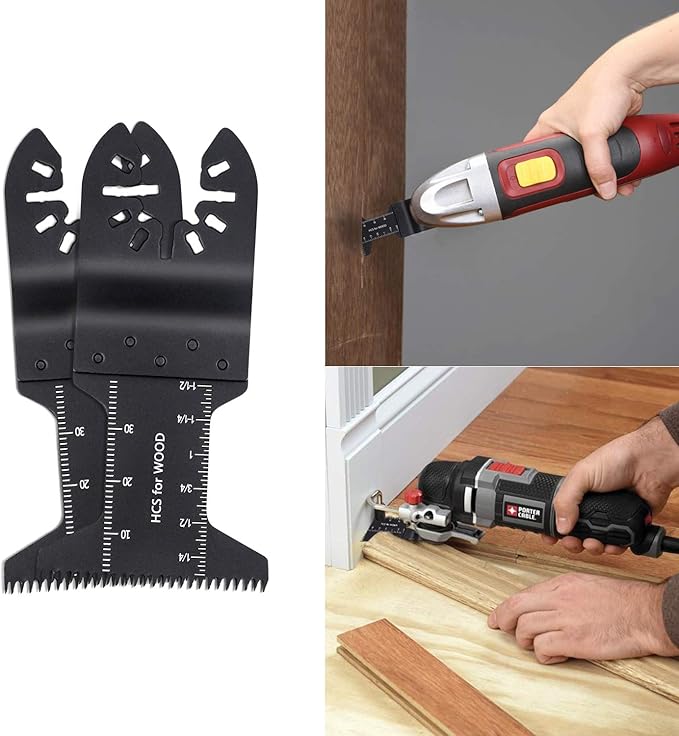 60 Oscillating Tool Saw Blades Multitool Quick Release Saw Blade Kit for Cutting Wood Plastic Soft Metal Fit Dewalt Makita Fein Multimaster Ryobi Bosch Milwaukee Chicago Craftsman (60 Pack)
